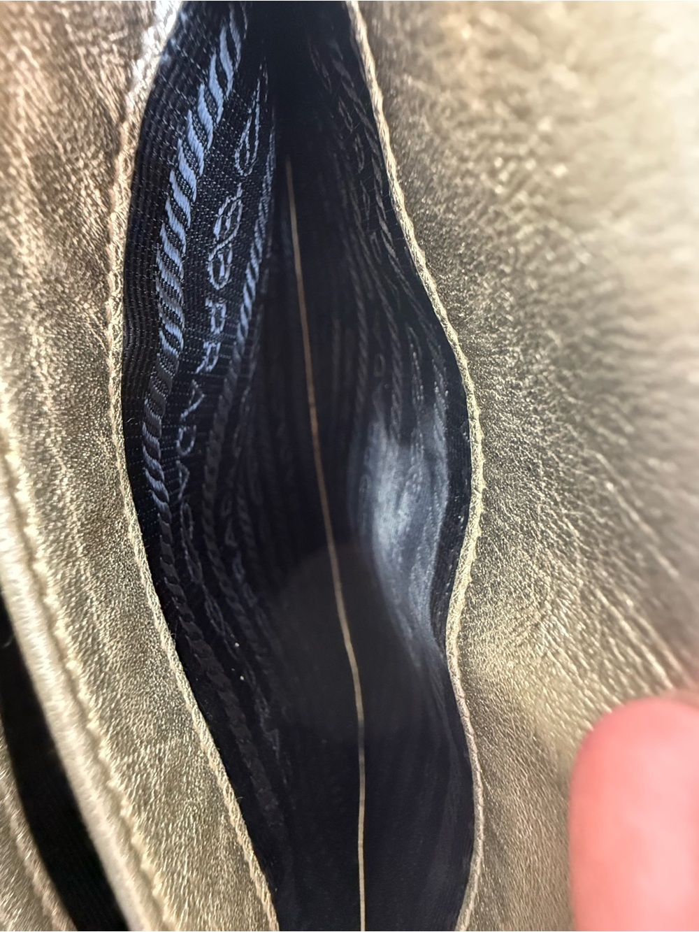 Prada Metallic Champagne Quilted Shoulder Bag with Chain Strap - Picture 13 of 13